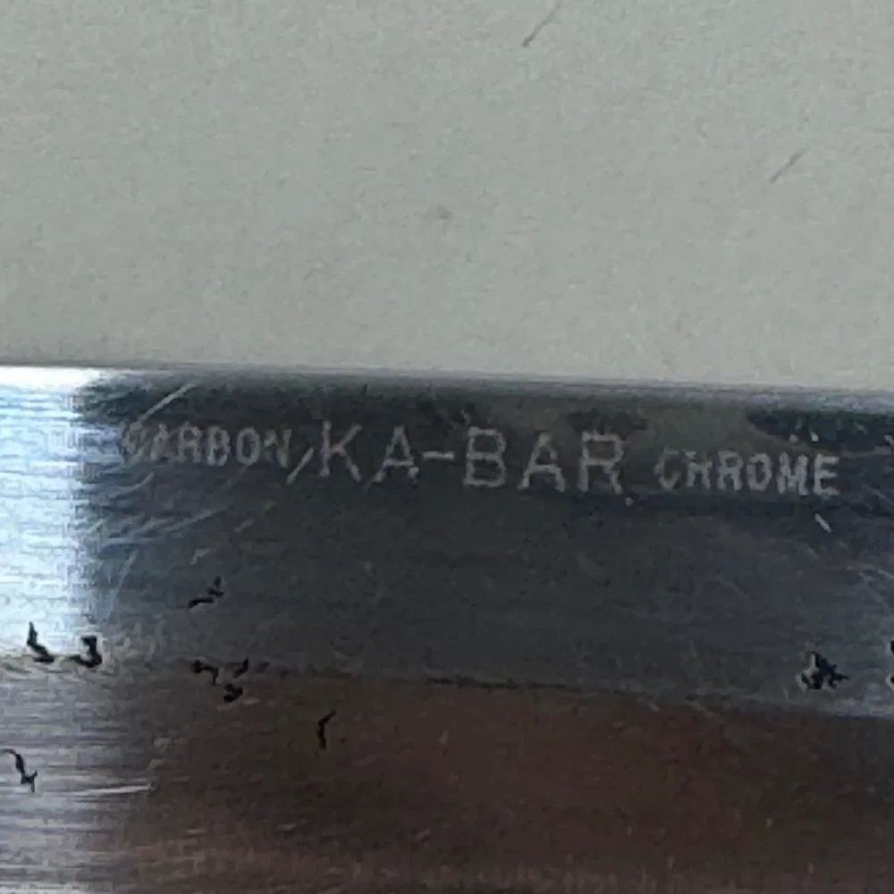 Vintage Ka-Bar Carbon Chrome Slicing Knife 8 Inch Blade Brown‎ Handle